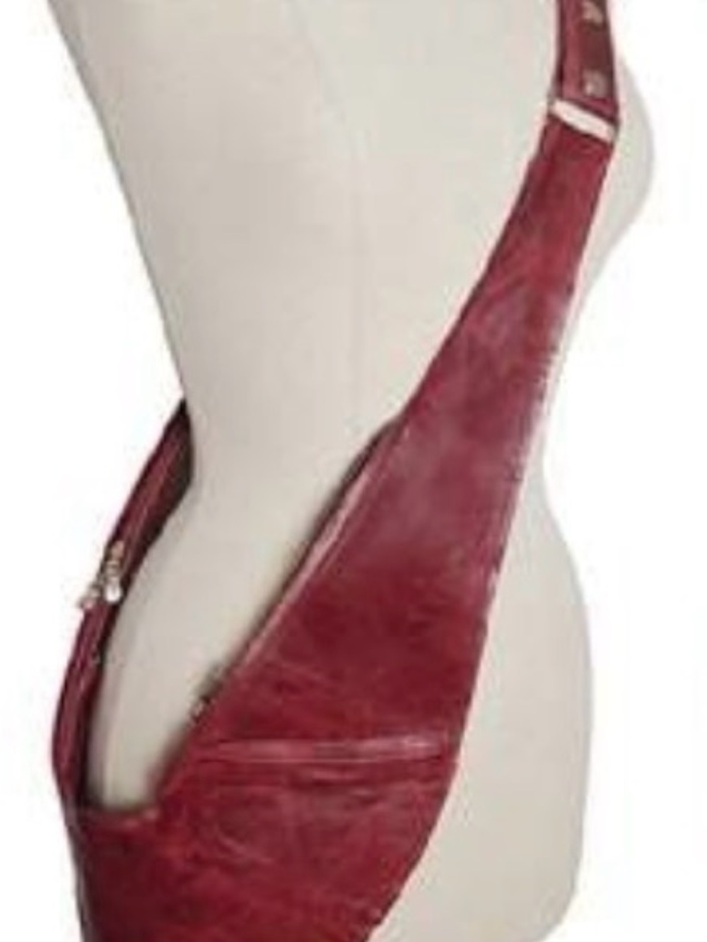 Leather Sash Bag Heritage Merlot Partial Fringe Classic Size